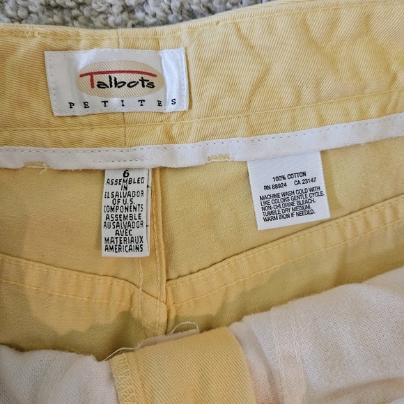 Talbots Yellow Straight Leg Trousers | Size 6 | High Rise - Picture 3 of 5